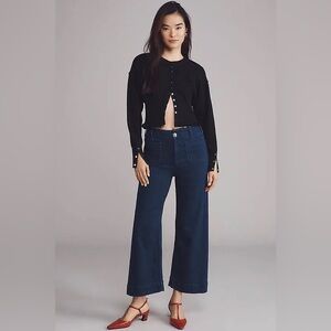 Anthropologie Maeve Collette Crop High-Rise in Dark Denim